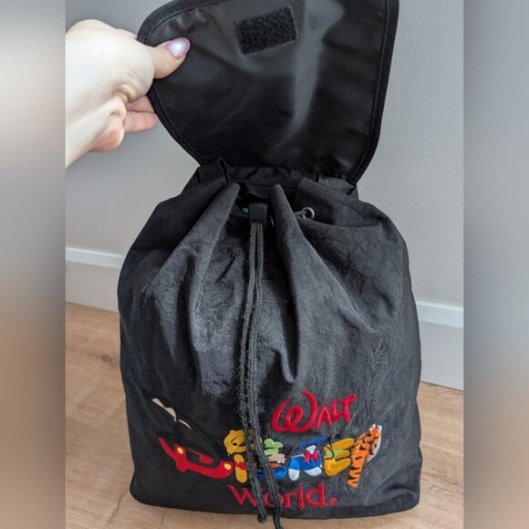 Walt Disney World Backpack Embroidered Rucksack Drawstring Black - Picture 5 of 6